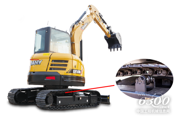 ▲ 三一SY50U采用三一专供的<a href=//product.d1cm.com/brand/kubota/ target=_blank>久保田</a>发动机